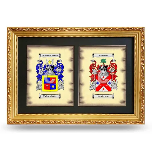 Double Coat of Arms Framed - Gold