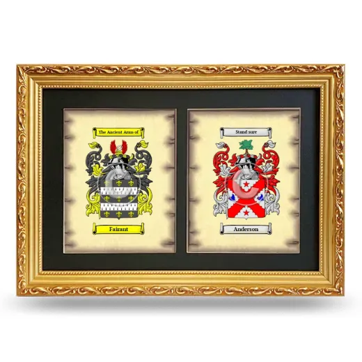 Double Coat of Arms Framed - Gold