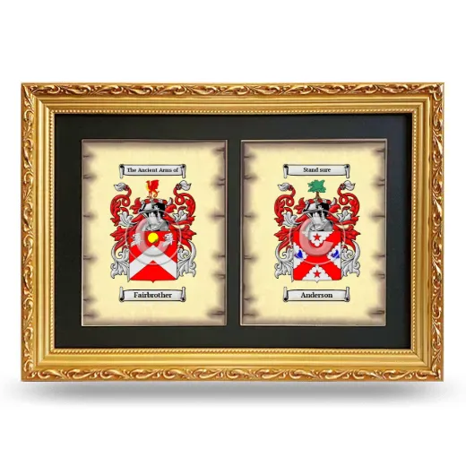Double Coat of Arms Framed - Gold