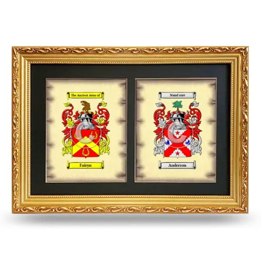 Double Coat of Arms Framed - Gold