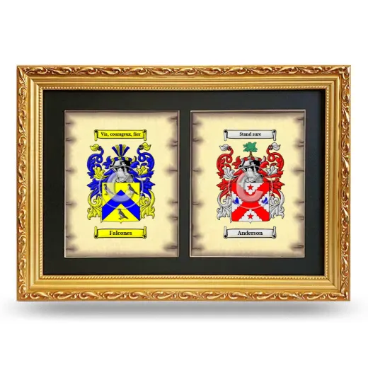 Double Coat of Arms Framed - Gold