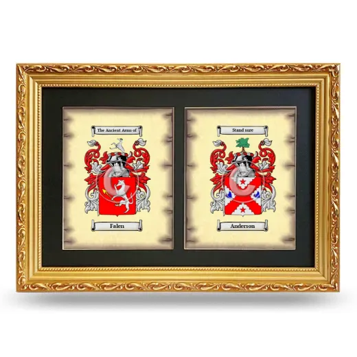 Double Coat of Arms Framed - Gold