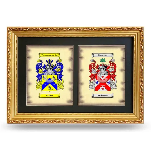 Double Coat of Arms Framed - Gold