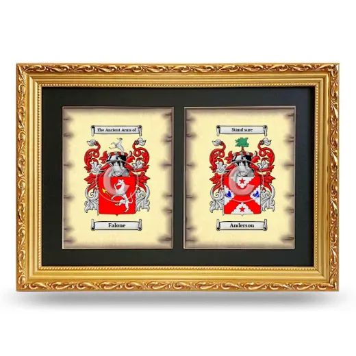 Double Coat of Arms Framed - Gold