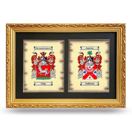 Double Coat of Arms Framed - Gold