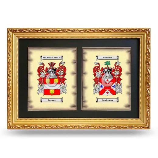 Double Coat of Arms Framed - Gold
