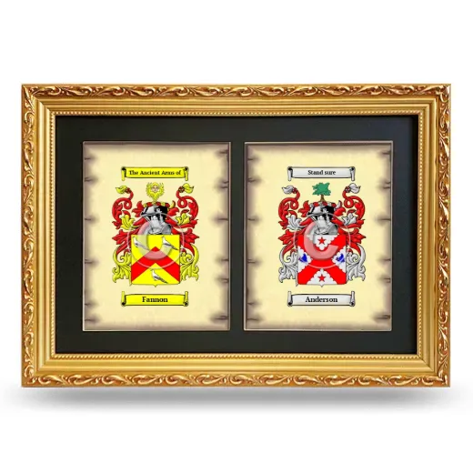 Double Coat of Arms Framed - Gold