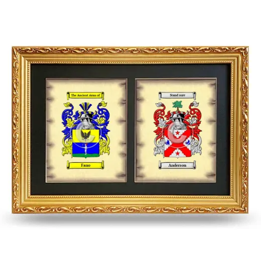 Double Coat of Arms Framed - Gold
