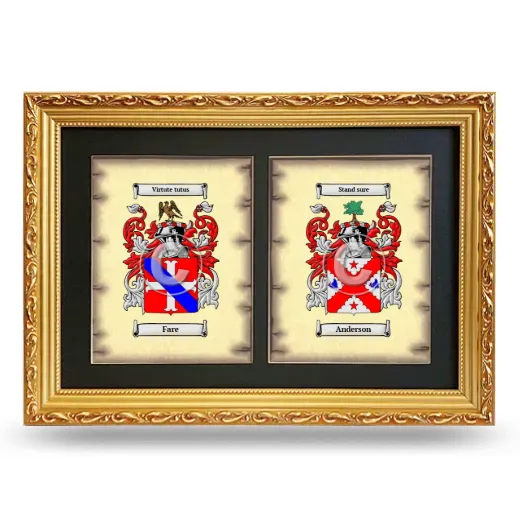 Double Coat of Arms Framed - Gold
