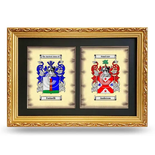 Double Coat of Arms Framed - Gold