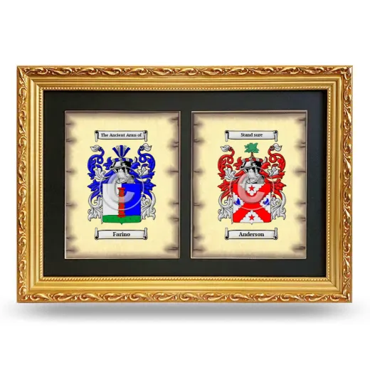 Double Coat of Arms Framed - Gold