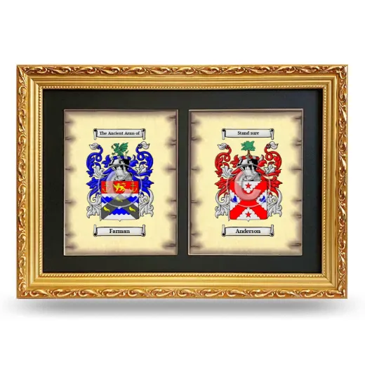 Double Coat of Arms Framed - Gold
