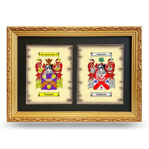 Double Coat of Arms Framed - Gold