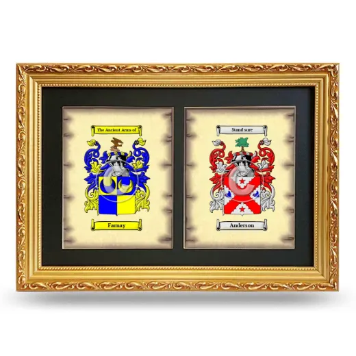 Double Coat of Arms Framed - Gold