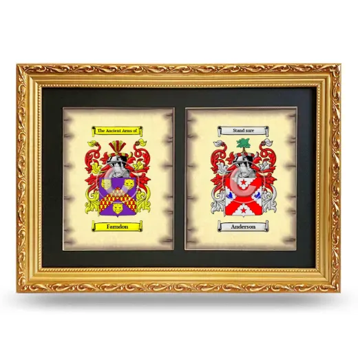 Double Coat of Arms Framed - Gold