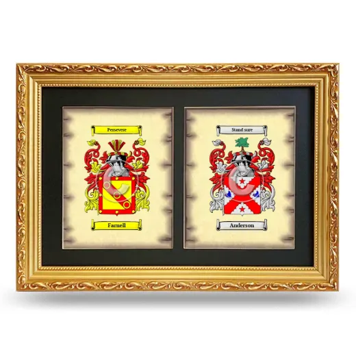 Double Coat of Arms Framed - Gold
