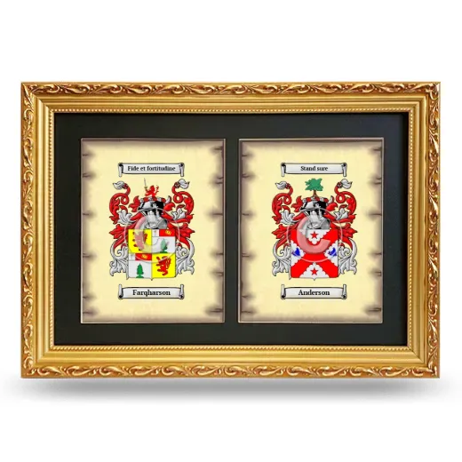 Double Coat of Arms Framed - Gold