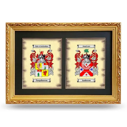 Double Coat of Arms Framed - Gold