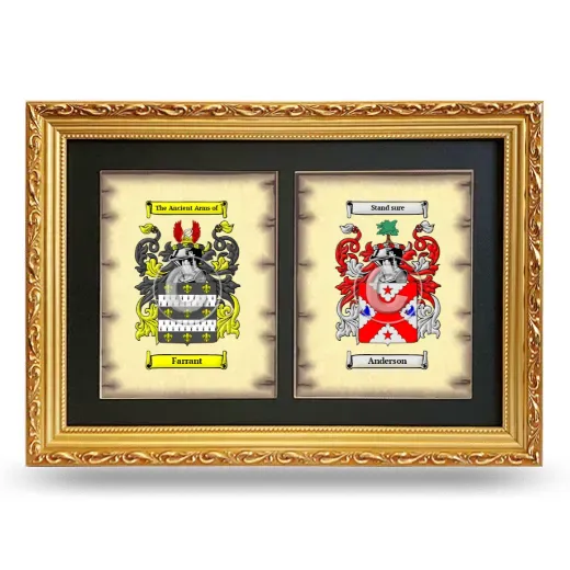 Double Coat of Arms Framed - Gold