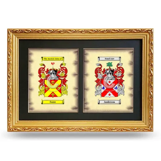 Double Coat of Arms Framed - Gold