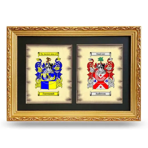 Double Coat of Arms Framed - Gold