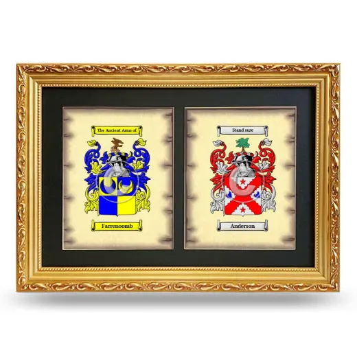 Double Coat of Arms Framed - Gold