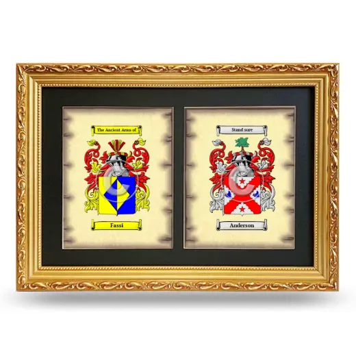 Double Coat of Arms Framed - Gold
