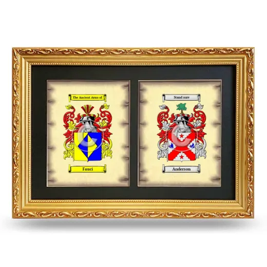 Double Coat of Arms Framed - Gold