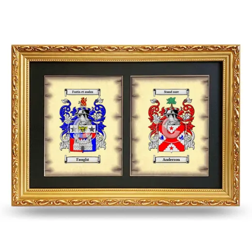 Double Coat of Arms Framed - Gold