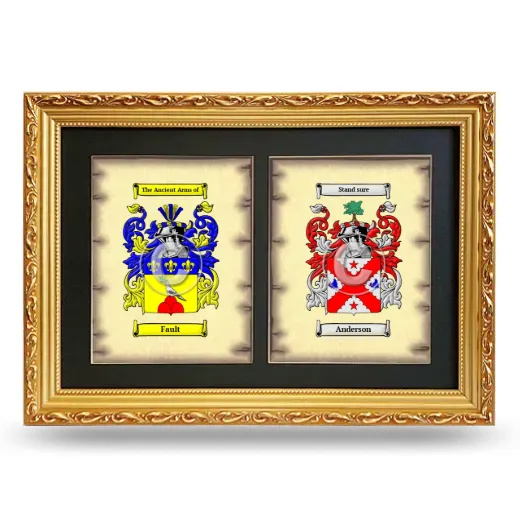 Double Coat of Arms Framed - Gold