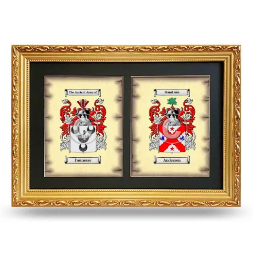Double Coat of Arms Framed - Gold