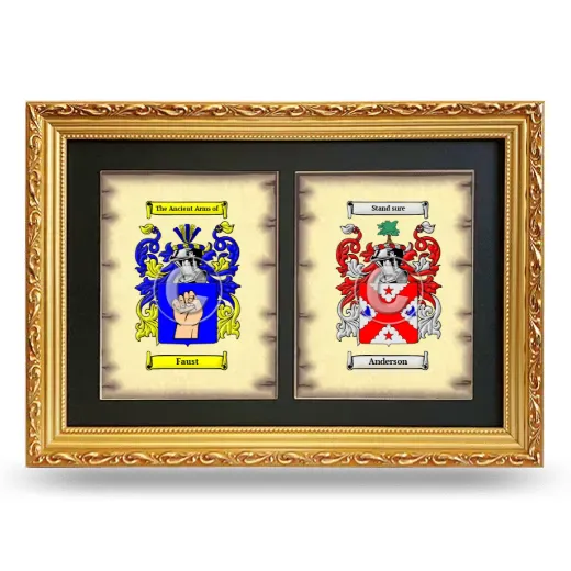 Double Coat of Arms Framed - Gold