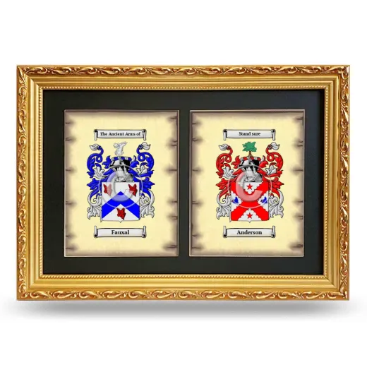 Double Coat of Arms Framed - Gold
