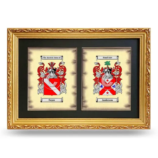 Double Coat of Arms Framed - Gold