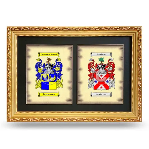 Double Coat of Arms Framed - Gold