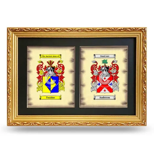 Double Coat of Arms Framed - Gold