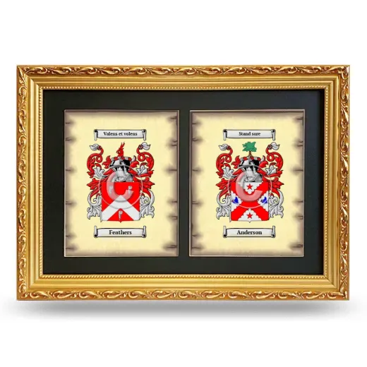 Double Coat of Arms Framed - Gold