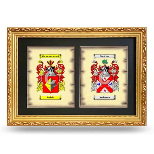 Double Coat of Arms Framed - Gold