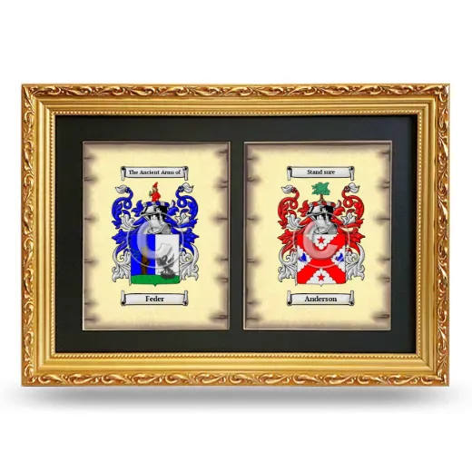 Double Coat of Arms Framed - Gold