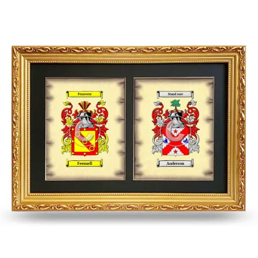 Double Coat of Arms Framed - Gold