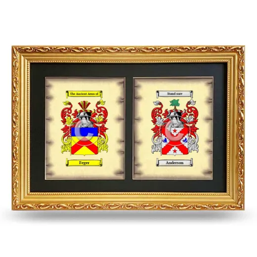 Double Coat of Arms Framed - Gold