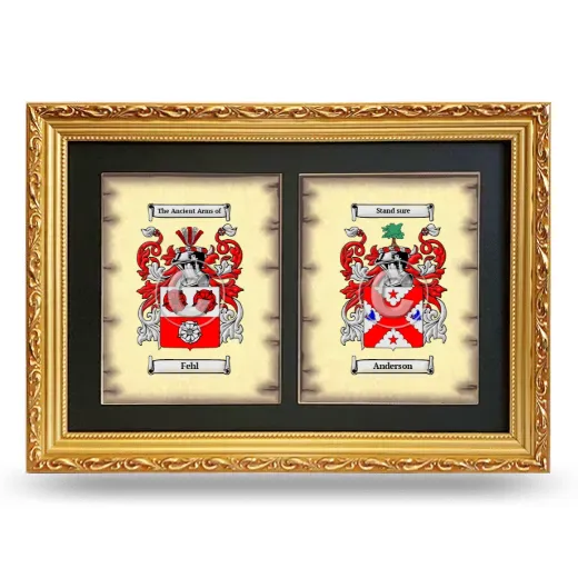 Double Coat of Arms Framed - Gold