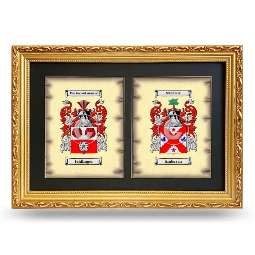 Double Coat of Arms Framed - Gold