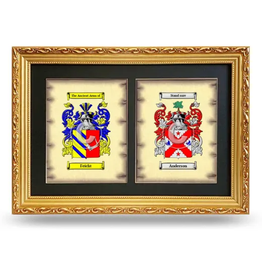 Double Coat of Arms Framed - Gold