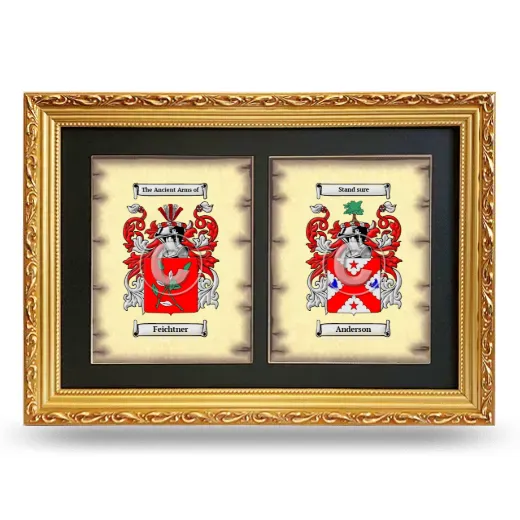 Double Coat of Arms Framed - Gold