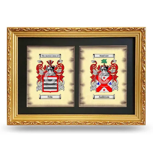 Double Coat of Arms Framed - Gold