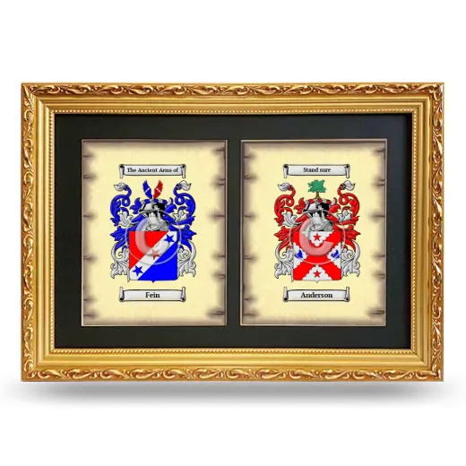 Double Coat of Arms Framed - Gold