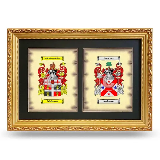 Double Coat of Arms Framed - Gold