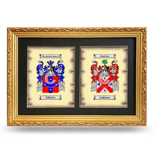 Double Coat of Arms Framed - Gold