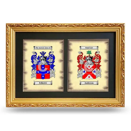 Double Coat of Arms Framed - Gold